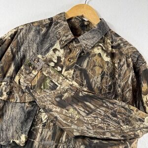 Remington Camo Shirt‎ Mens XL Brown Mossy Oak Break Up Gorpcore Hunting Outdoors